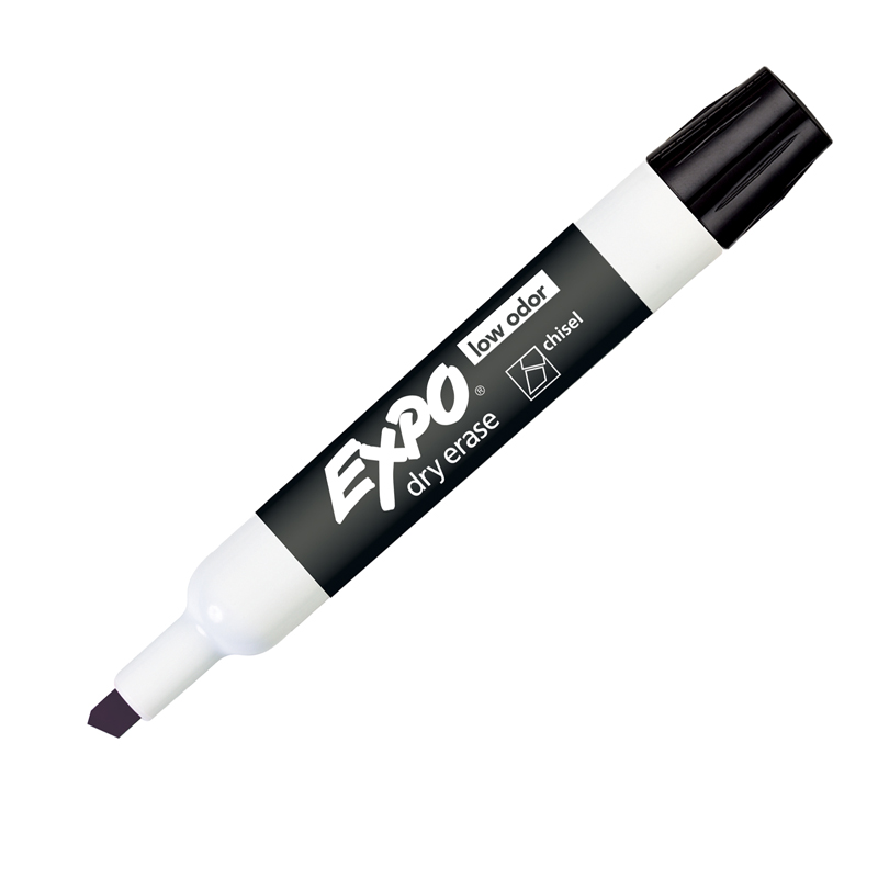 San80001-12 Expo 2 Low Odor Dry Erase Marker Chisel Tip, Black - 12 Each