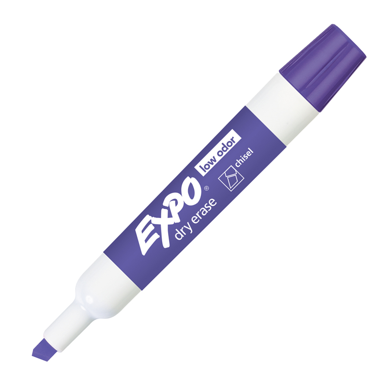 San80008-12 Expo Low Odor Purple Dry Erase Markers Chisel Tip - 12 Each