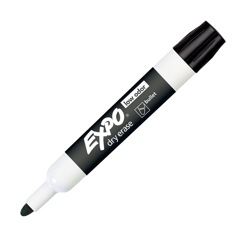 San82001-12 Expo Dry Erase Marker Bullet Tip, Black - 12 Each
