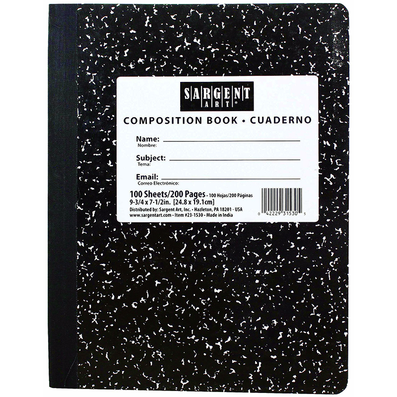 Sar231530-12 7.5 X 9.75 In. Hard Cover Composition Notebook - 100 Sheet - 12 Each