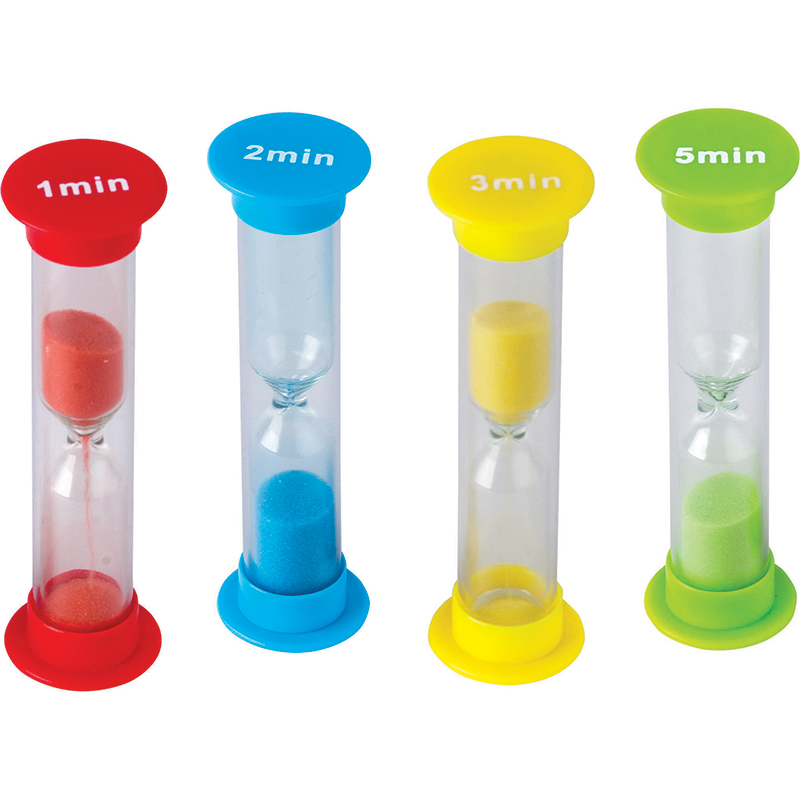 Small Sand Timers Combo Pack Each of 1 2 3 & 5 Minute Timers - Pack of 6