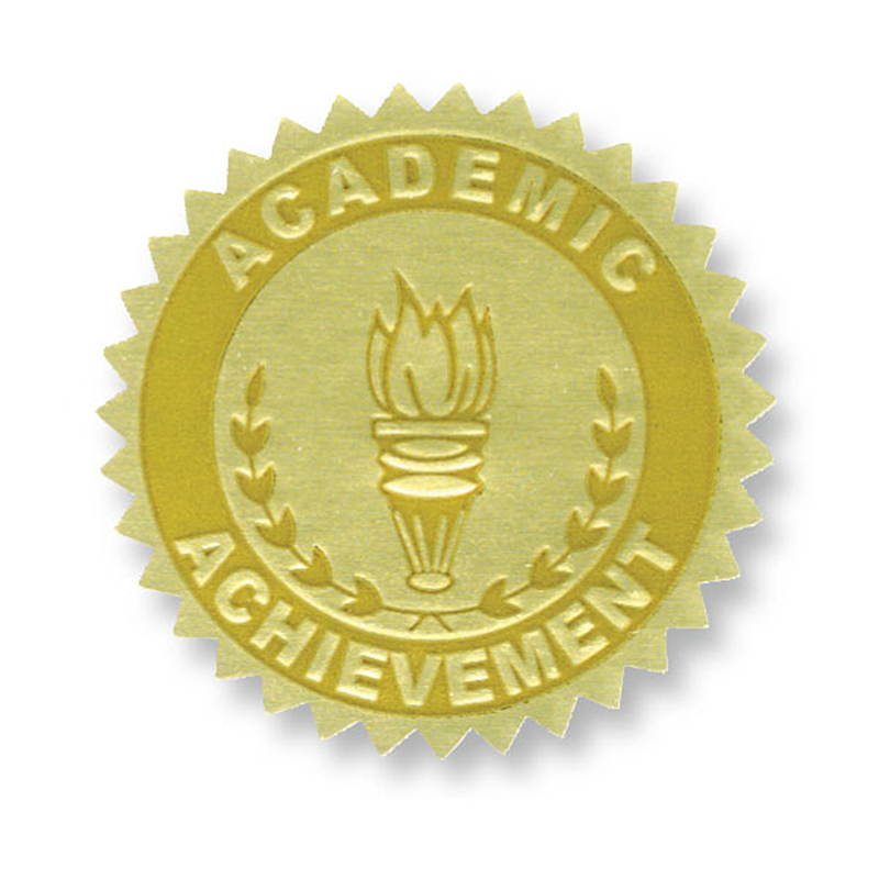 H-va372-3 Hayes Gold Foil Embossed Seals Academic Achievement - Pack Of 3