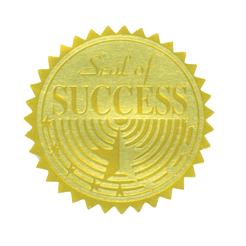 H-va376-3 Hayes Gold Foil Embossed Seals Seal Of Success - Pack Of 3