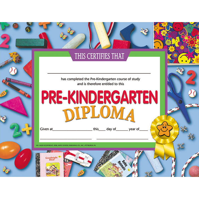 H-va500-3 Hayes Pre-kindergarten Diploma - Pack Of 3
