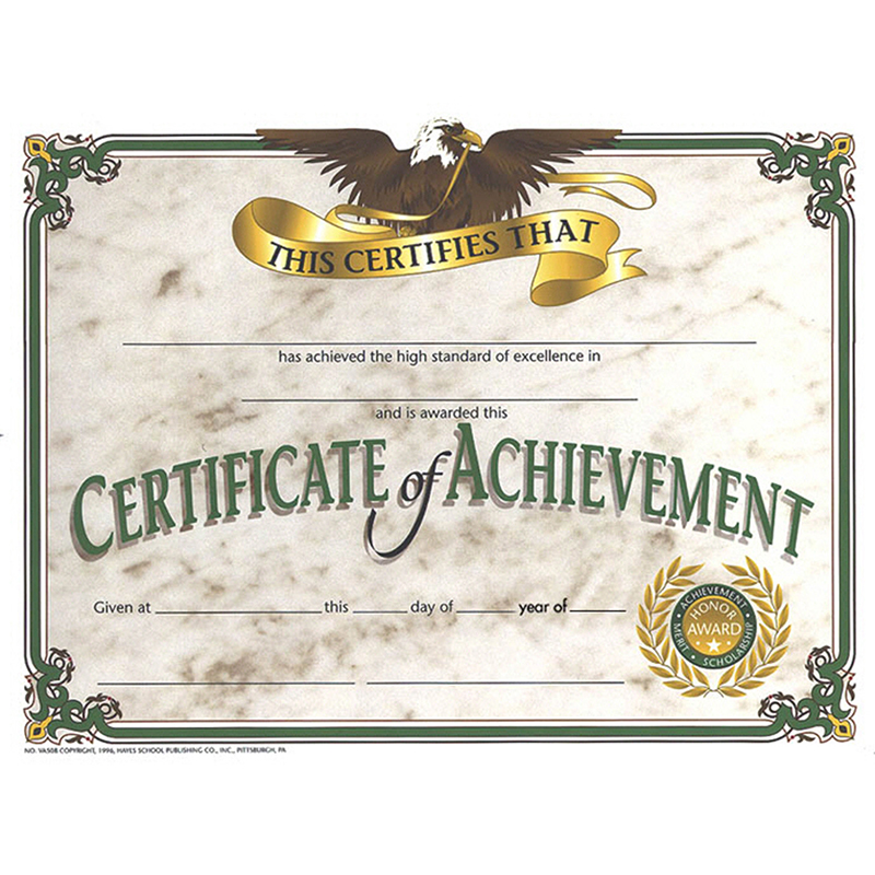 H-va508-3 Hayes Certificates Of Achievement, 8.5 X 11 In. - 30 Per Pack - Pack Of 3