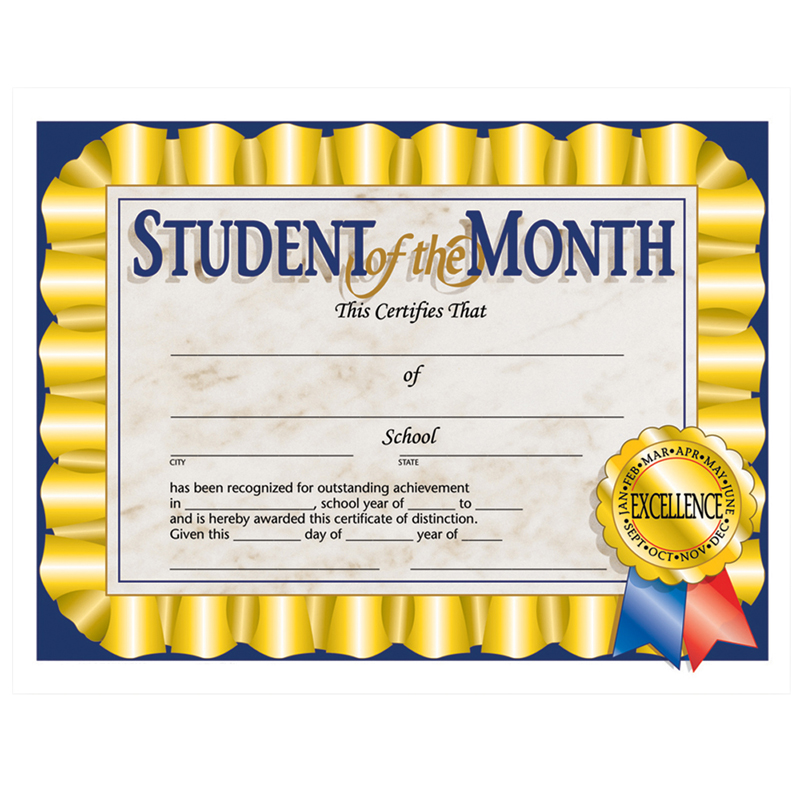 H-va528-3 Hayes Student Of The Month, 8.5 X 11 In. - 30 Per Pack Certificates - Pack Of 3