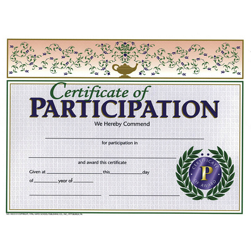 H-va533-3 Hayes Certificates Of Participation, 8.5 X 11 In. - 30 Per Pack - Pack Of 3