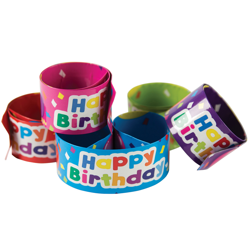 Slap Bracelets Happy Birthday Balloons - Pack of 6