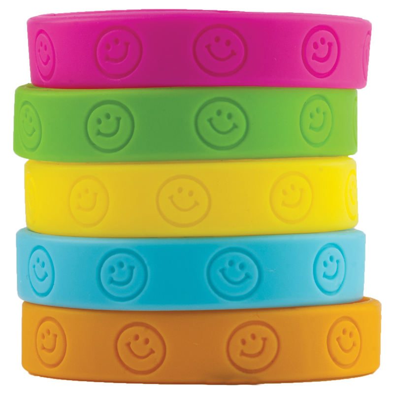 UPC 194629030552 product image for TCR6550-6 Happy Faces Wristbands - 10 Per Pack - Pack of 6 | upcitemdb.com