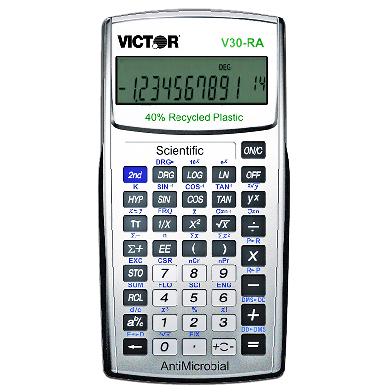 Victor Technology Vctv30ra-2 Ten Digit Scientific Calculator With Antimicrobial Protection - 2 Each
