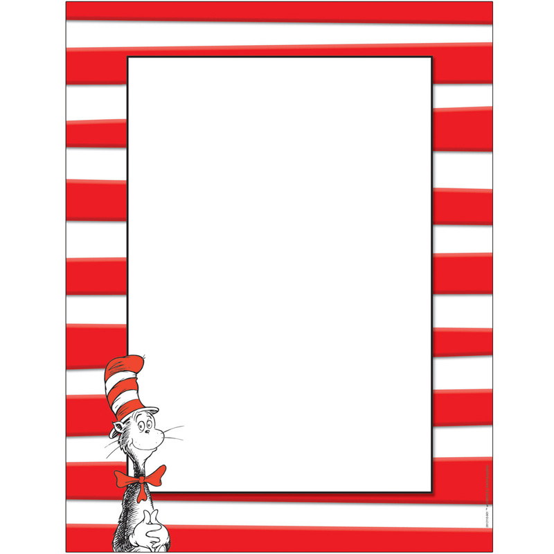 Eu-812110-3 Dr Seuss The Cat In The Hat Computer Paper - Pack Of 3