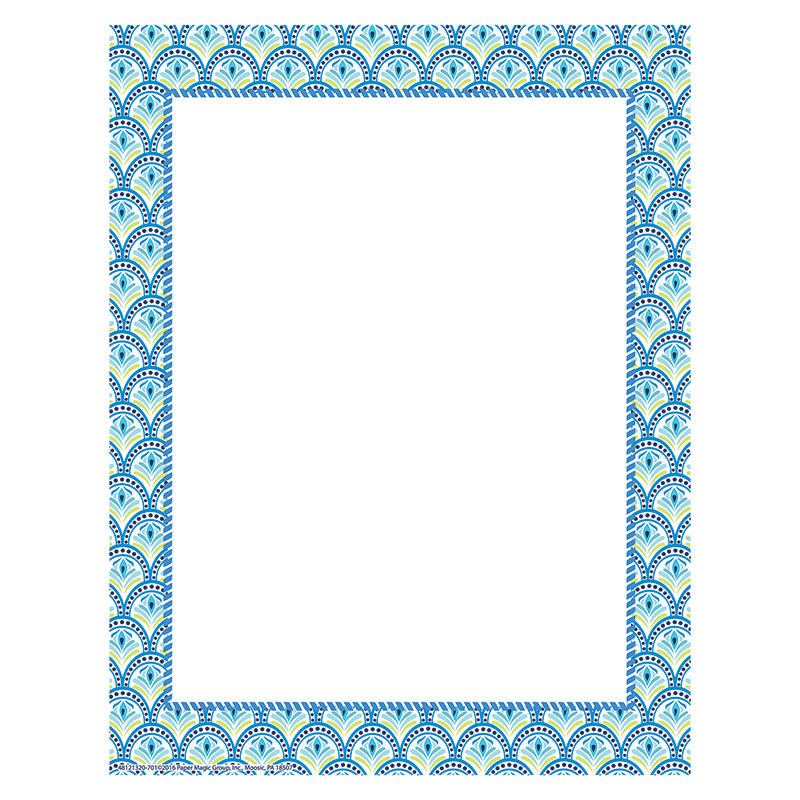 Eu-812132-6 Blue Harmony Peacock Computer Paper - Pack Of 6
