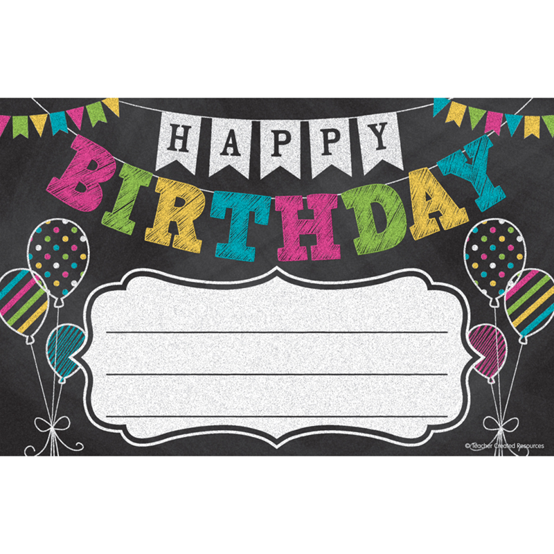 Tcr5466 Chalkboard Brghts Happy Bday Awards