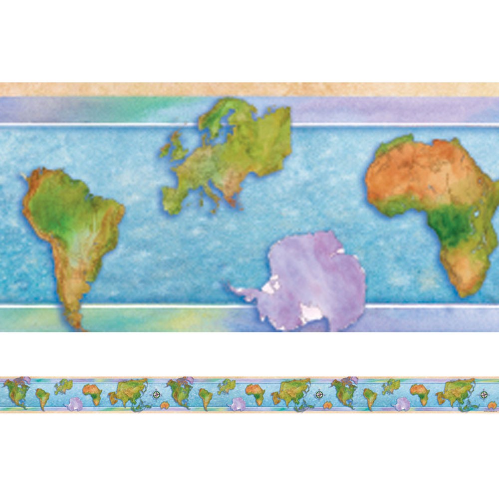 Ep-3304bn 12 Per Pack World Continents Border - Pack Of 6