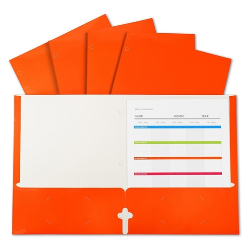 UPC 766191745785 product image for C-Line Products  2 Pocket Laminatd Paper Portfolios, Orange - Box of 25 | upcitemdb.com