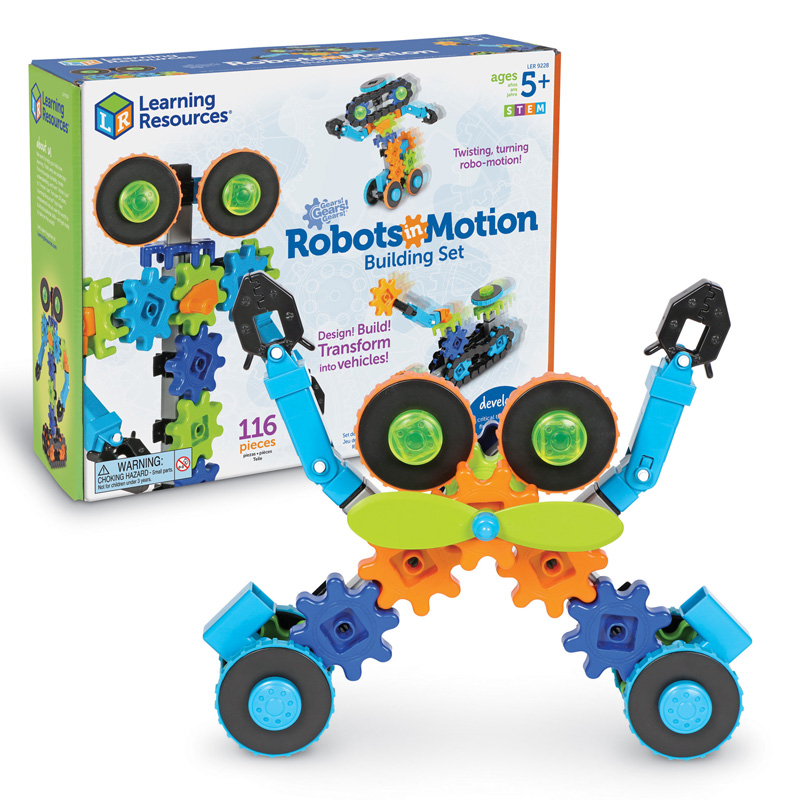 LER9228 Gears Gears Gears Robots in Motion Toy for Grade K Plus, Assorted Color