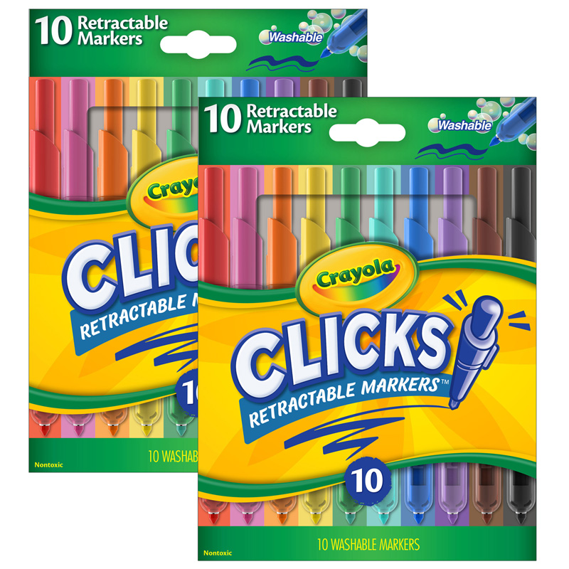 UPC 194629111800 product image for Crayola BIN588370-2 Clicks Retractable Markers, Multi Color - Pack of 2 | upcitemdb.com