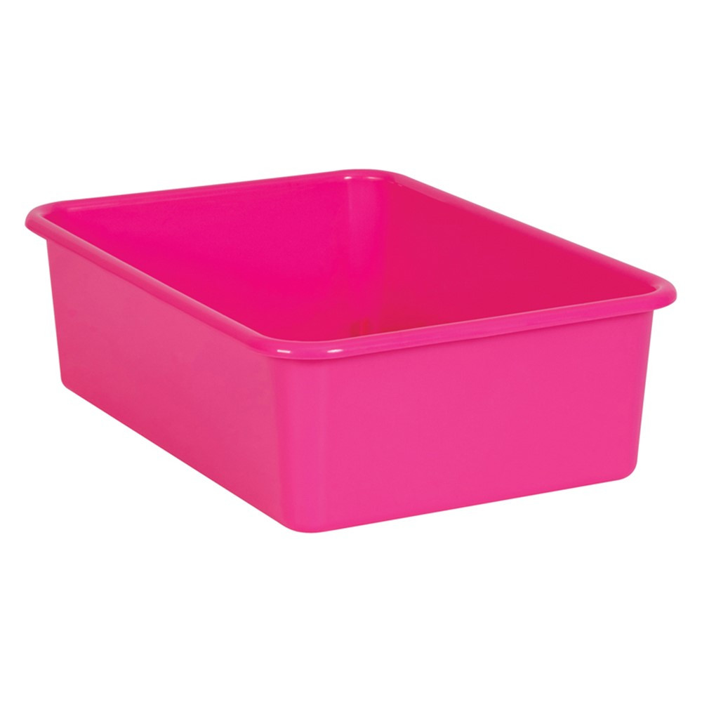 Plastic Storage Bin, Pink - Large - Pack of 3