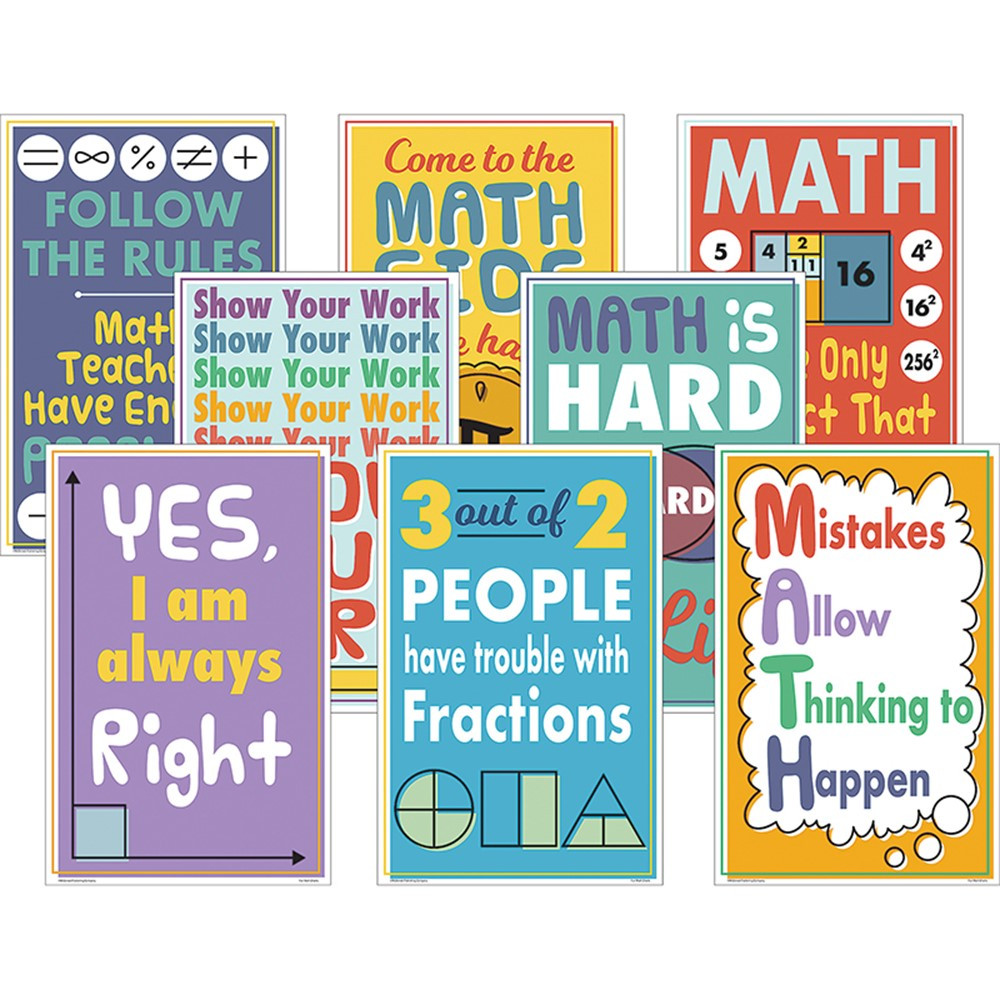 Math Fun Charts - Set of 8