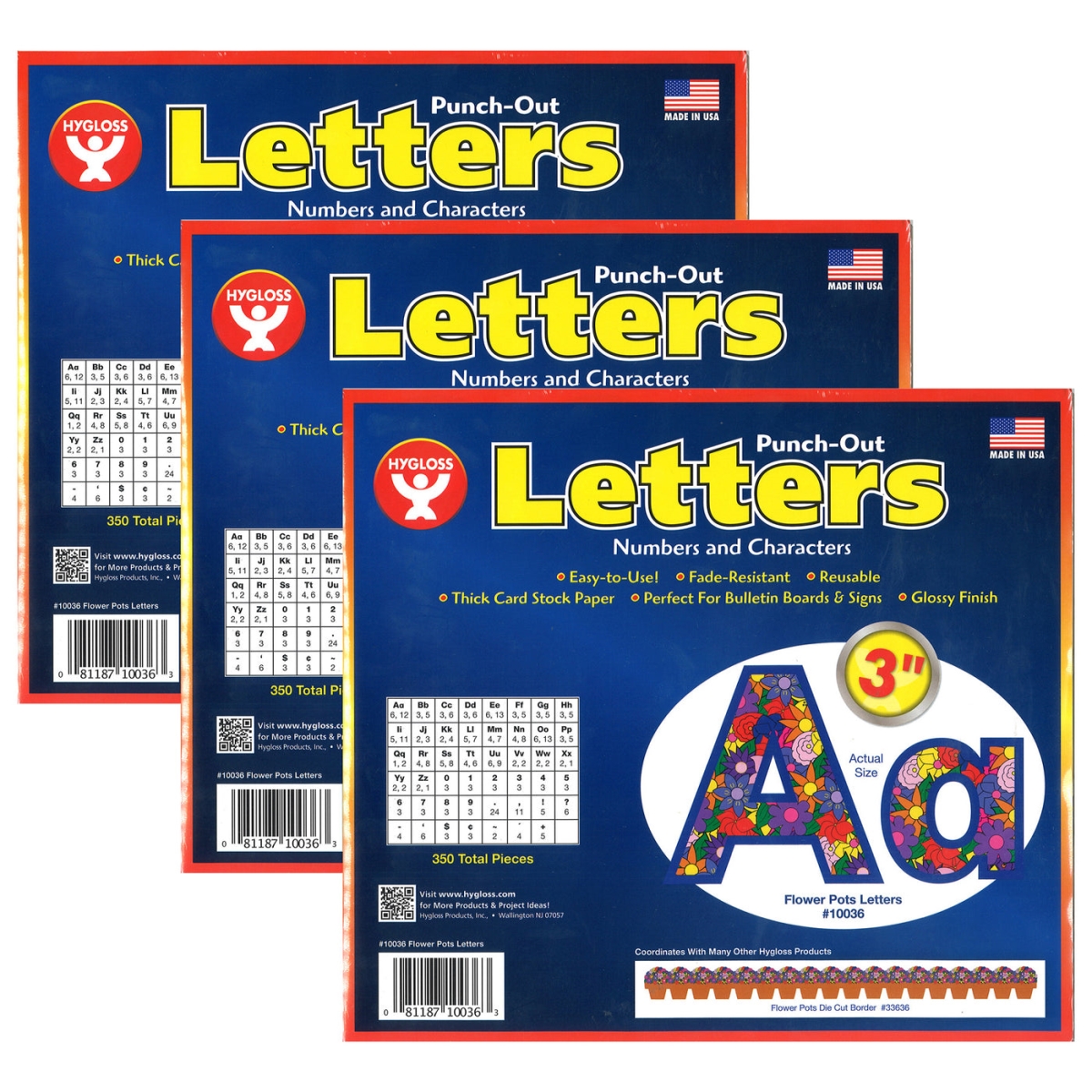 UPC 194629123704 product image for Hygloss Products HYG10036-3 Flower Pots Punch-Out Letters, Assorted Color - Pack | upcitemdb.com