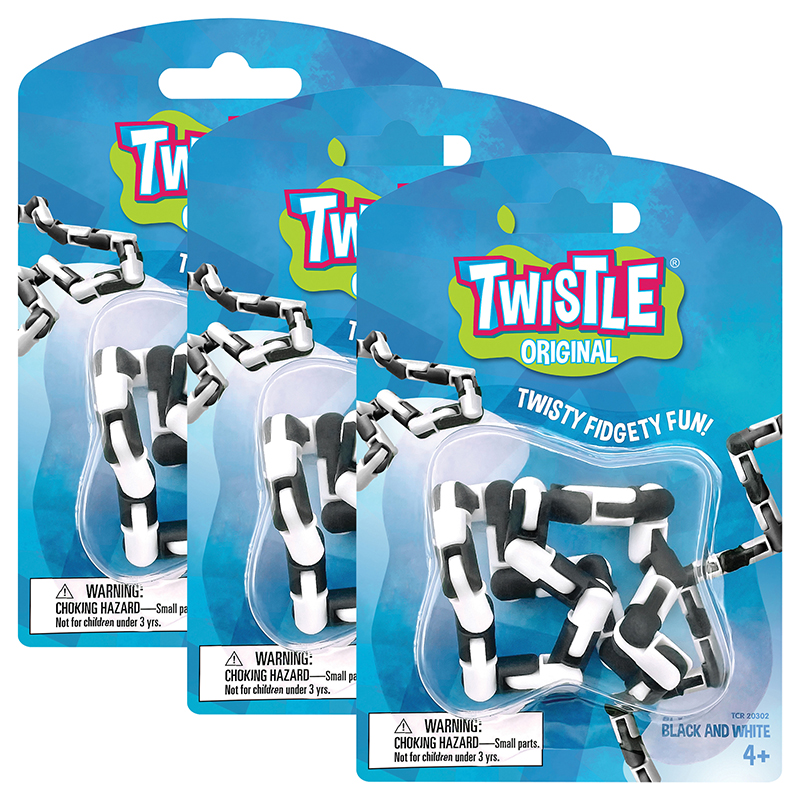 TCR20302-3 Twistle Original Fidget Toy, Black & White - Pack of 3