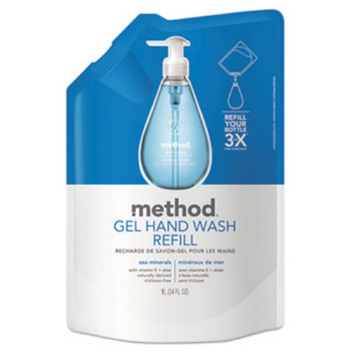 Method Products Mth00653ct Gel Hand Wash Refill, 34 Oz., Plastic Pouch Sea Minerals