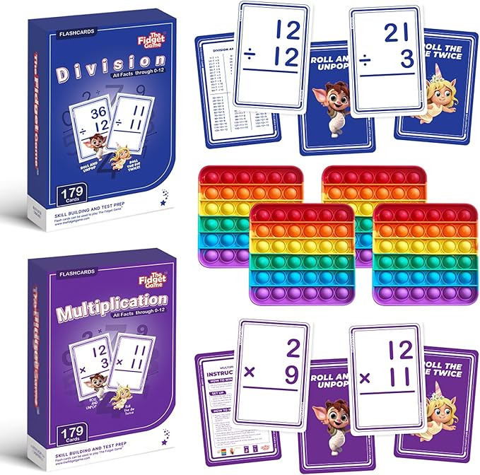 FDGTFGCPBMA Cardboard Paper Silicone Plastic Math Bundle, Multi Color