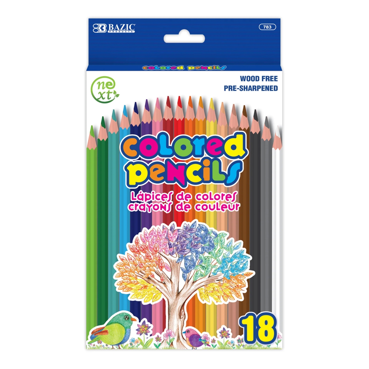 BAZ783-6 18-Colored Pencils, Assorted Color - Pack of 6