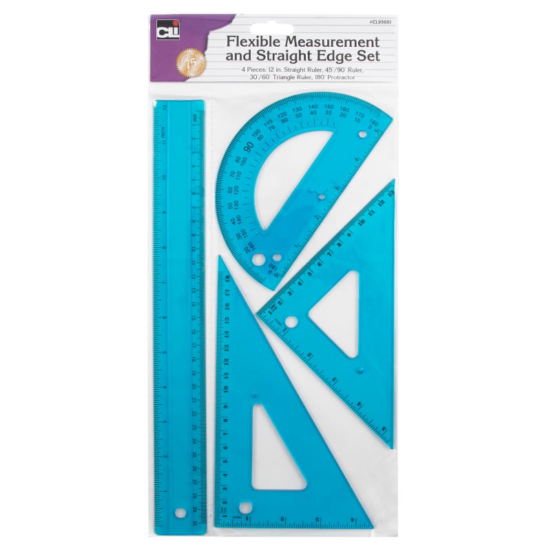 Advantus AVTCL95681 Flexible Measurement & Straight Edge Set, Assorted Color
