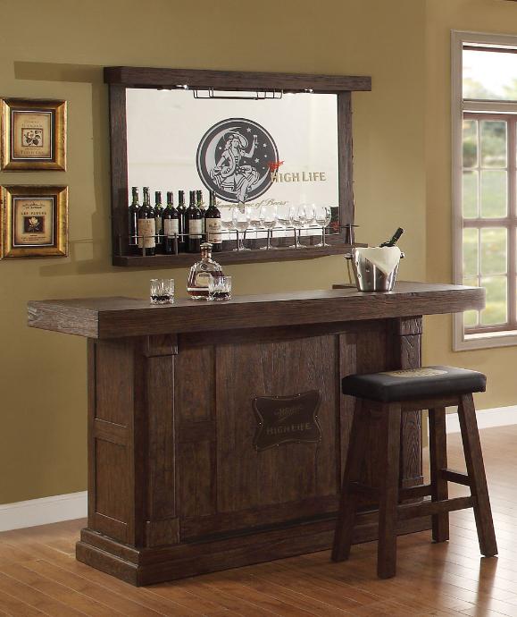 0774-89-wb Miller High Life Wall Bar With Mirror
