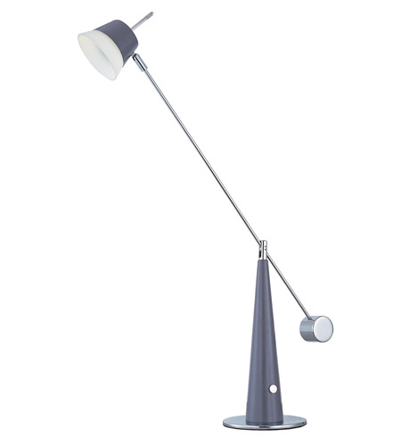 Eco-task 6 Watt Platinum & Polished Chrome Table Lamp Portable Light, 14 In.