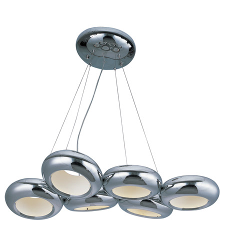 Donuts Led Polished Chrome Chandelier Ceiling Light, 18 In.