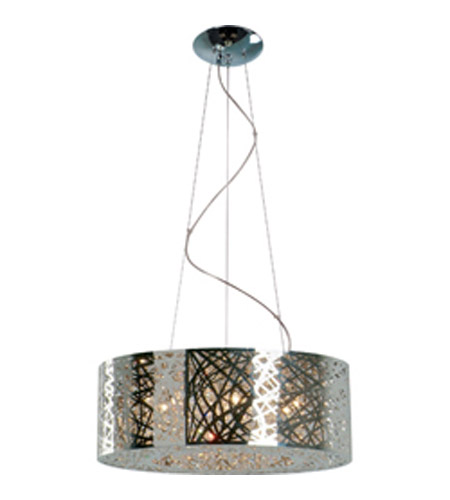 Inca Led Polished Chrome Mini Pendant Ceiling Light In With Bulb, Clear & White - 24 In.