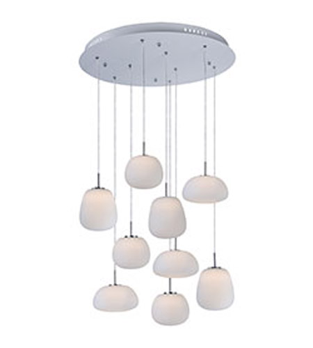 E21127-11wt Puffs 9 Light White Multi-light Pendant Ceiling Light, Matte White - 25 In.