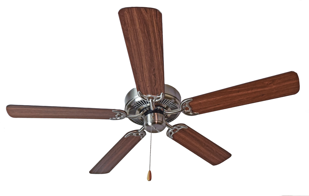 89905snwp 12.5 In. Basic-max 52 In. Ceiling Fan Walnut & Pecan Blades - Satin Nickel, Walnut & Pecan