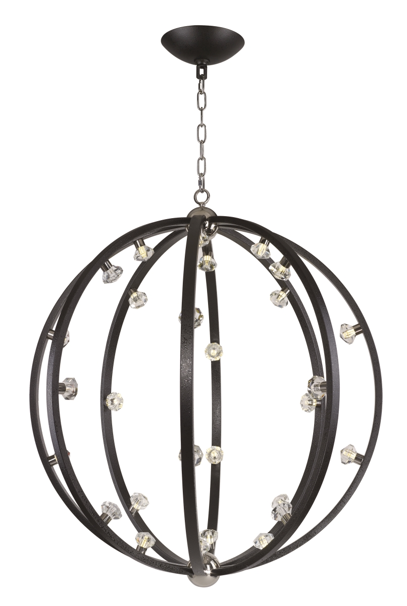 46.5 In. Equinox Led Pendant - Textured Black & Polished Nickel
