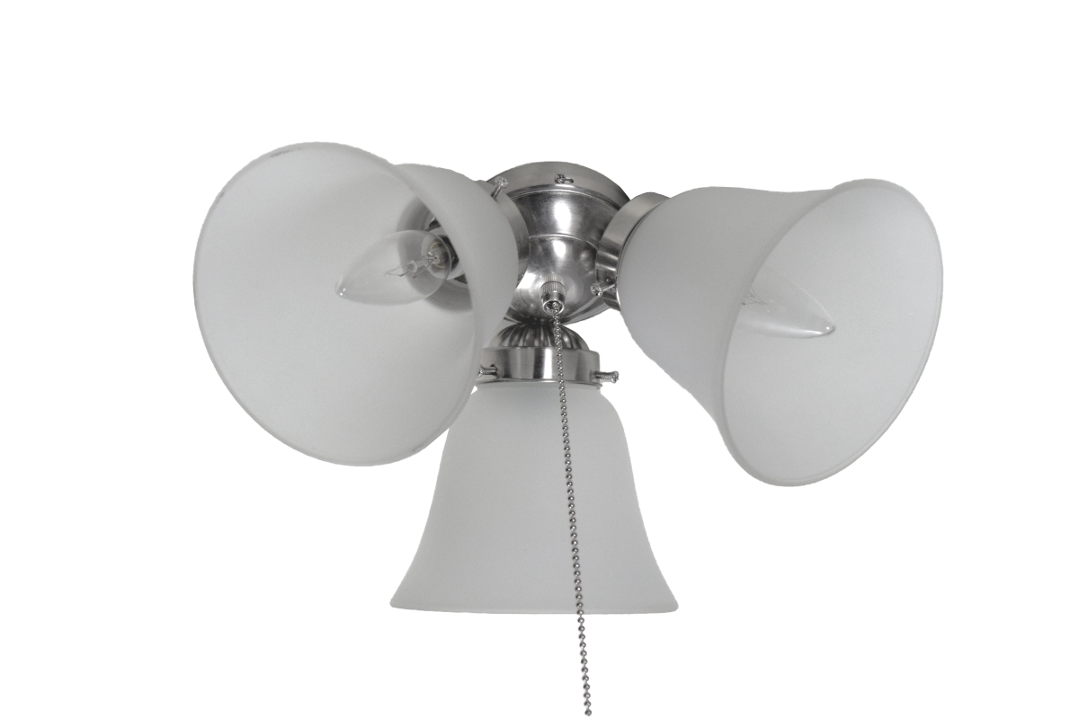 Fkt207ftsn 6.25 In. 3 Light Ceiling Fan Light Kit With Wattage Limiter - Satin Nickel