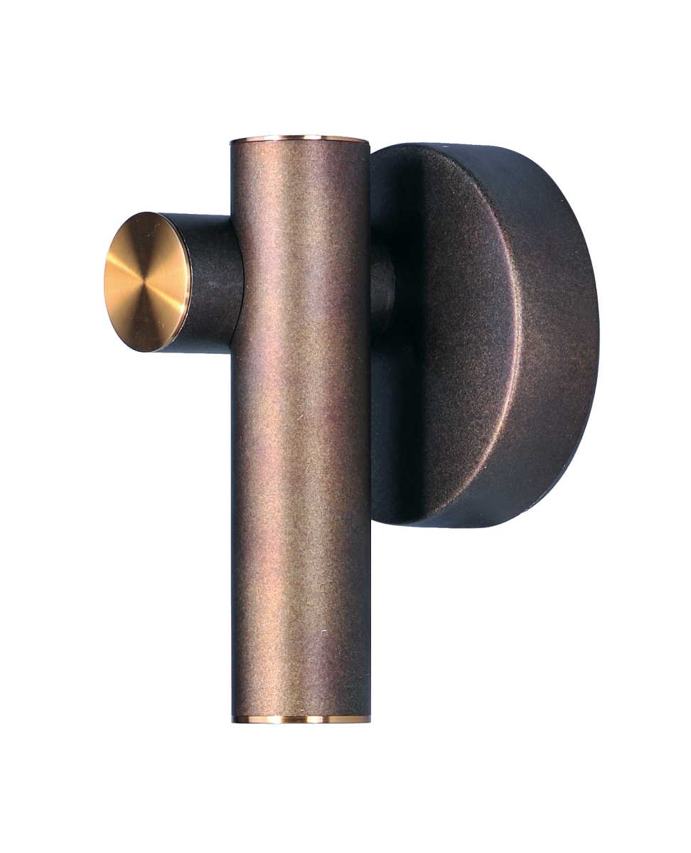 20821bzfab Tubular 1-light Led Wall Sconce, Bronze Fusion & Antique Brass