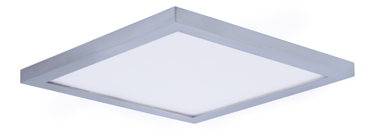 9 In. Wafer Led Square Wall Flush Mount, Satin Nickel