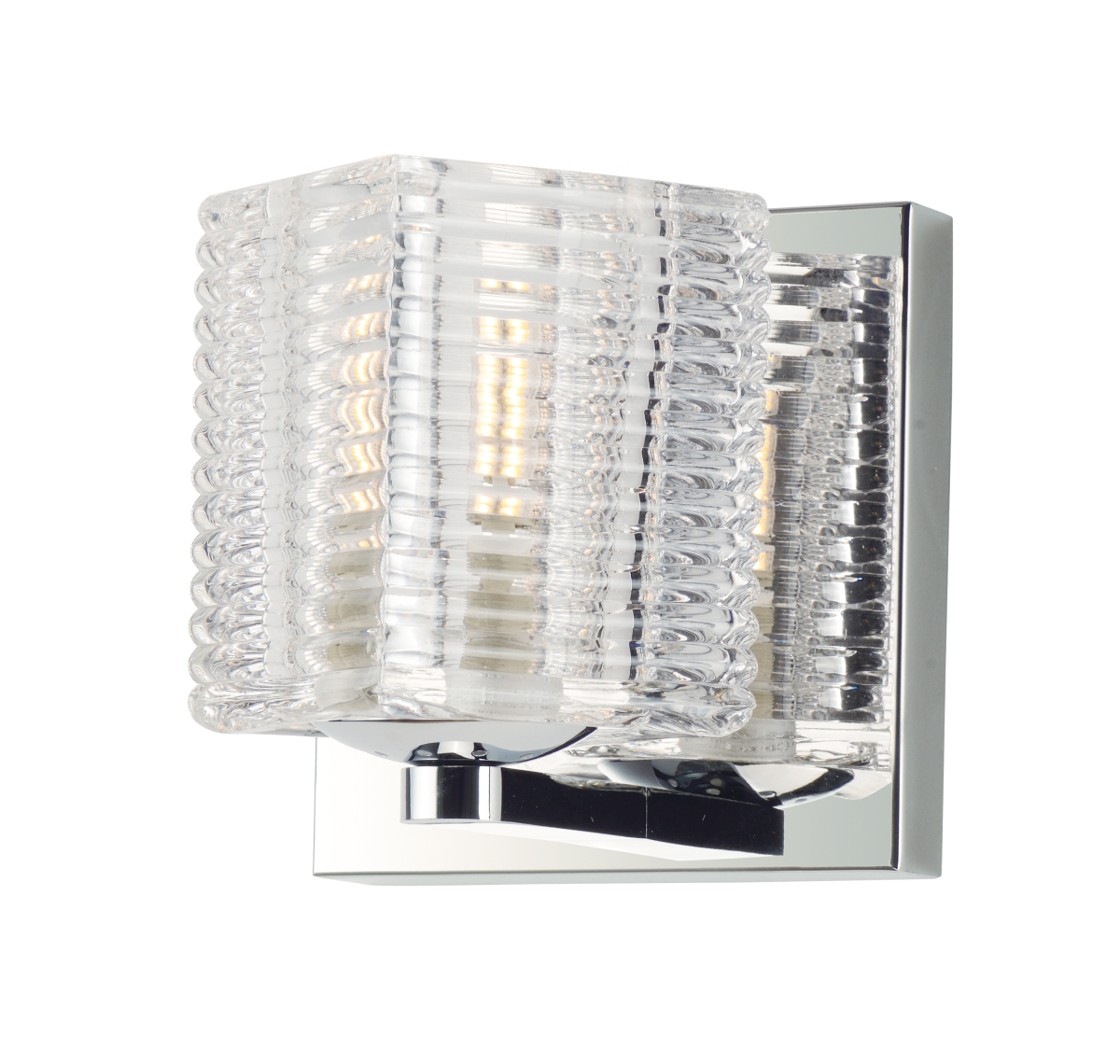 4.75 X 4.75 In. Groove Led One Light Wall Sconce, Polished Chrome