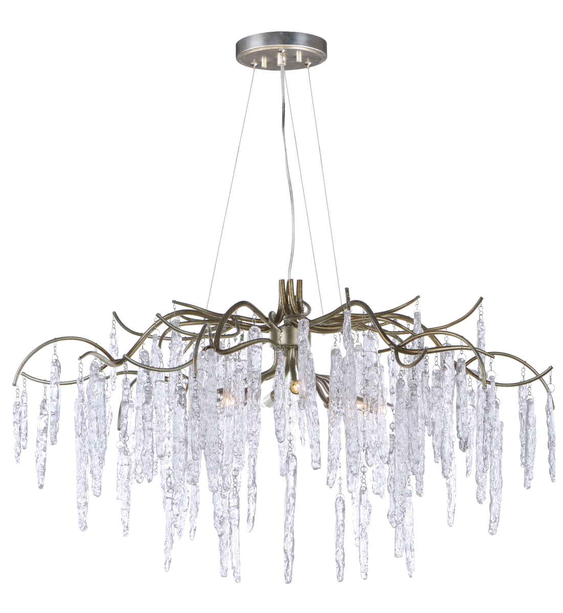 26284icsg Willow 8 Light Chandelier, Silver Gold