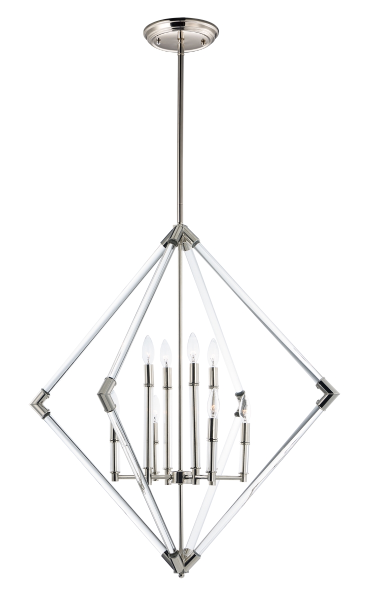 16106clpn 35 In. Lucent 8-light Pendant Ceiling Light, Polished Nickel
