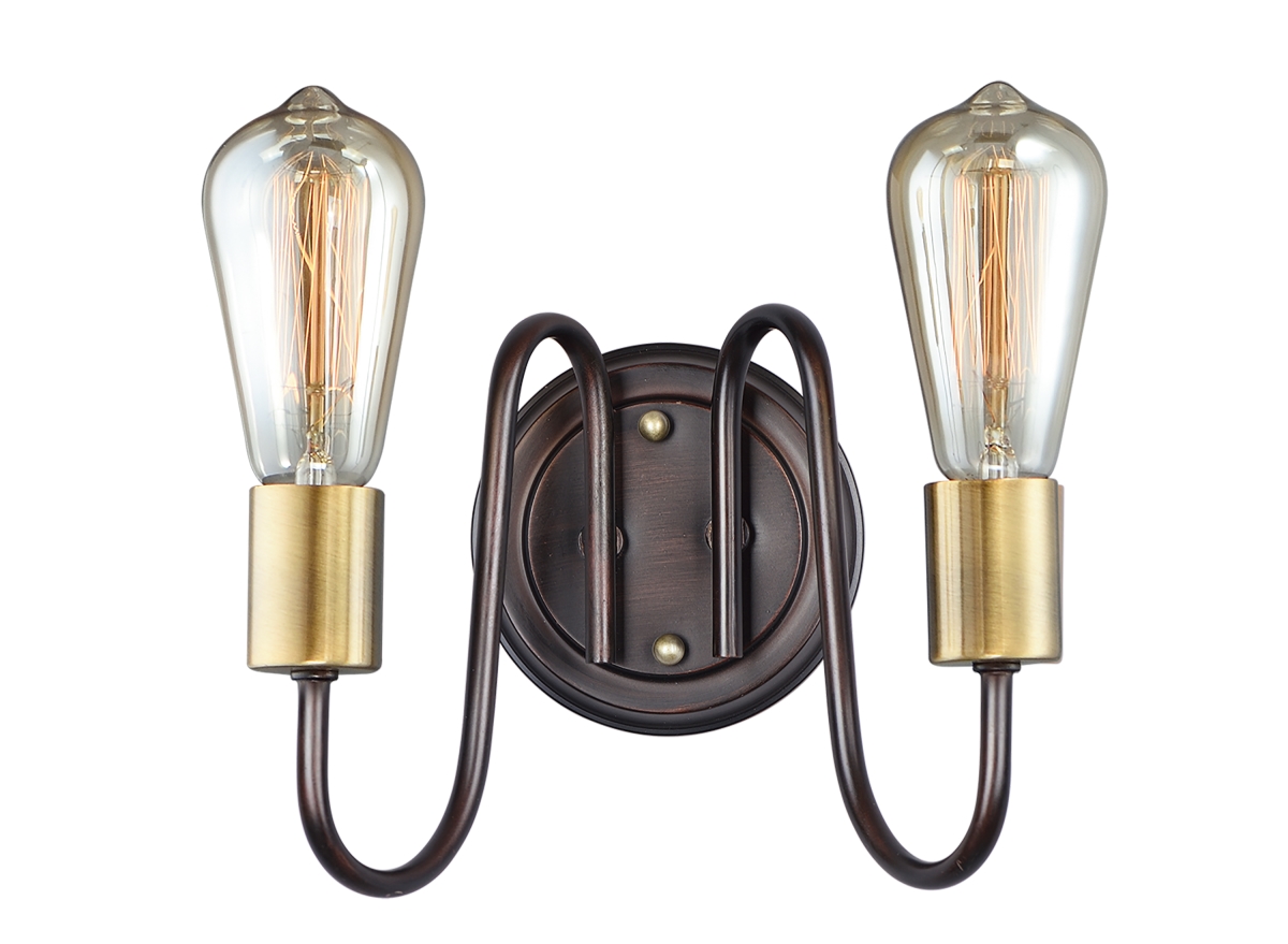 11739oiab Haven 2-light Wall Sconce, Oil Rubbed Bronze & Antique Brass