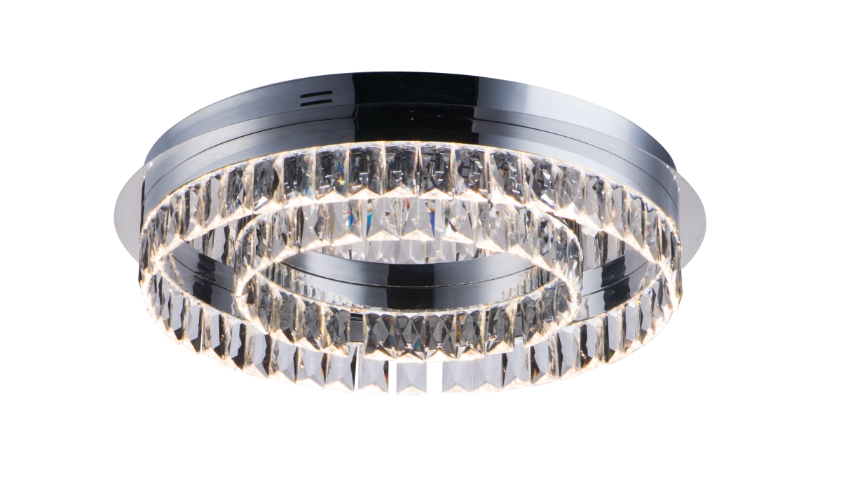 38372bcpc 22 In. Icycle Led Flush Mount Chandelier Ceiling Light, Polished Chrome