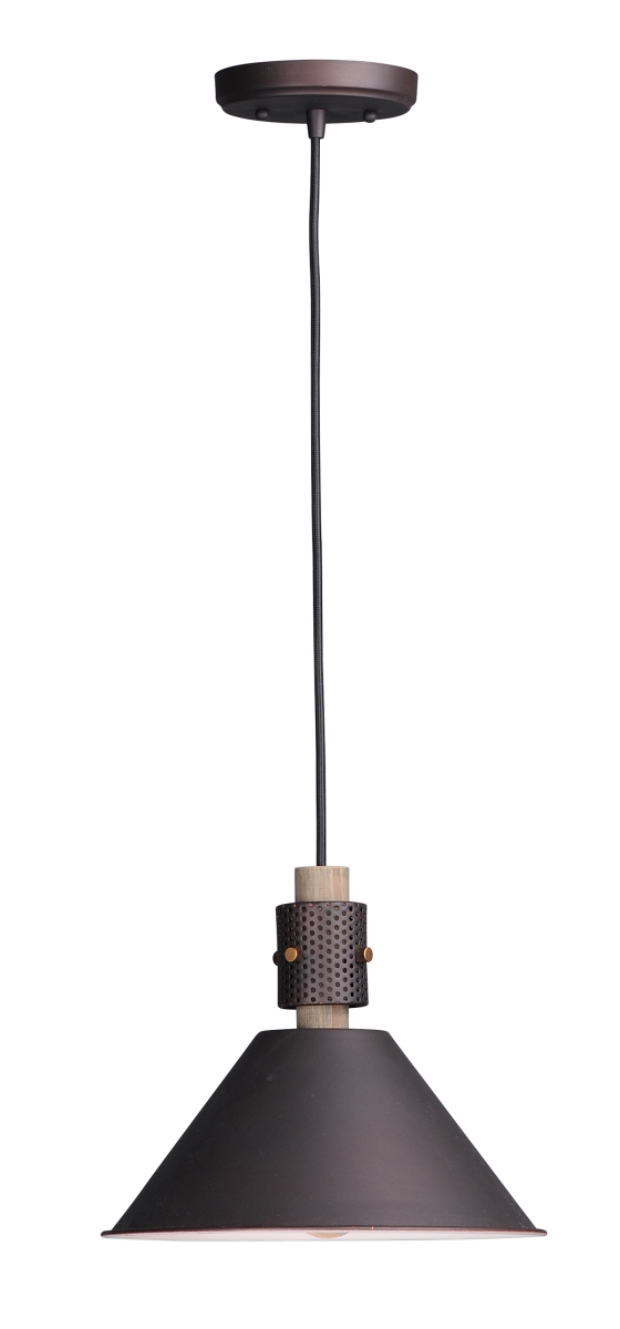 10089oiwwd 11 In. Tucson One-light Single Pendant, Oil Rubbed Bronze & Weathered Wood