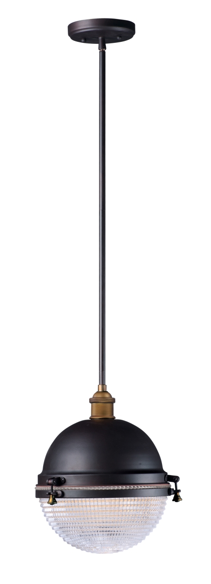 10187oiab 12 In. Portside One-light Outdoor Pendant, Oil Rubbed Bronze & Antique Brass
