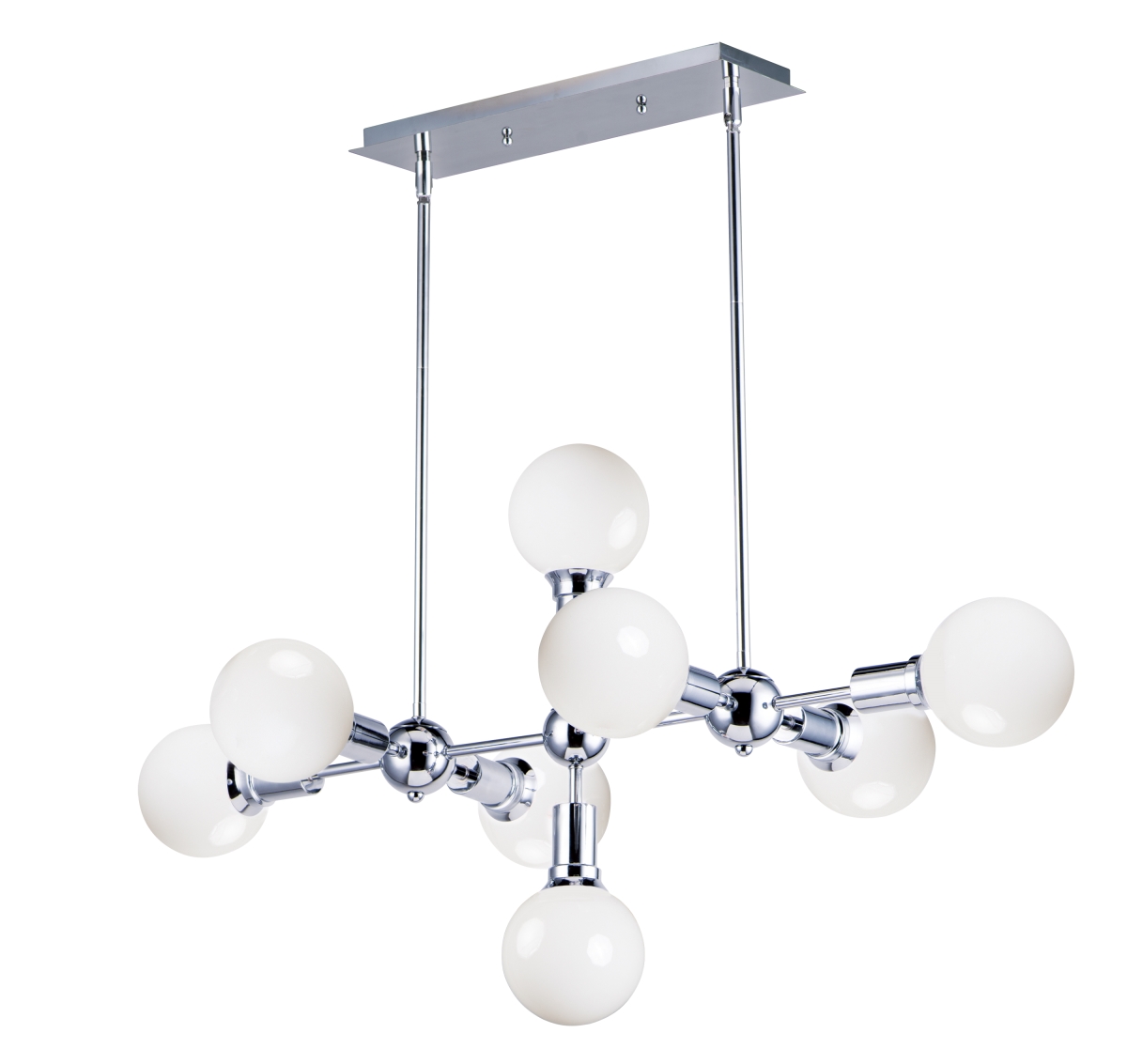 11348pc 39 In. Molecule Eight-light Linear Pendant Ceiling Light, Polished Chrome