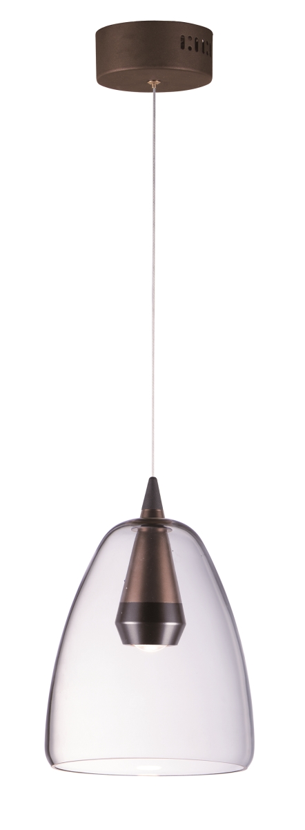 E24608-18bkcof 8 In. Sven Led Single Pendant Ceiling Light, Black & Coffee