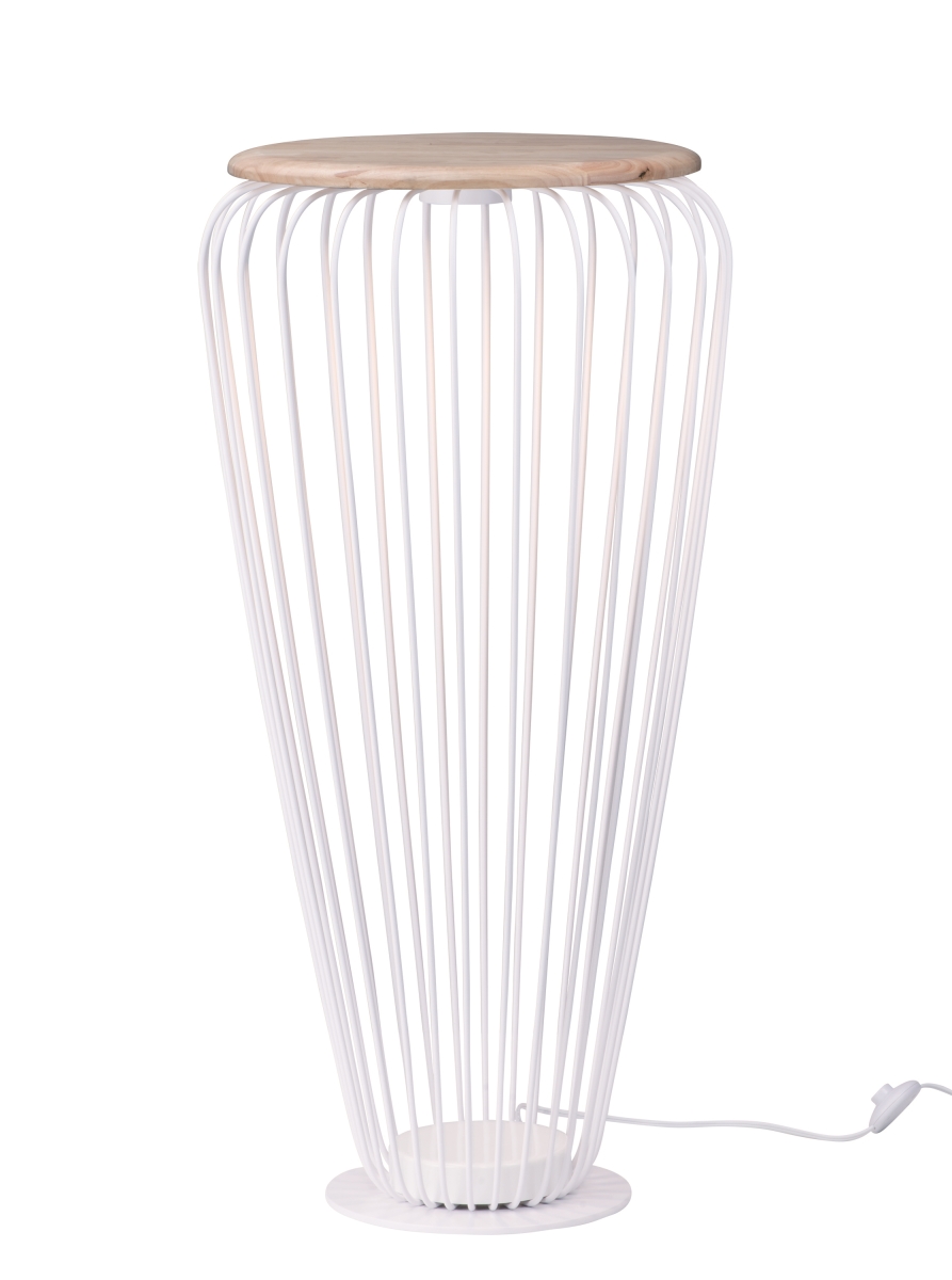 E20576-wtnw 40 In. Cage 7.2w Floor Lamp Portable Light, White & Navaho White