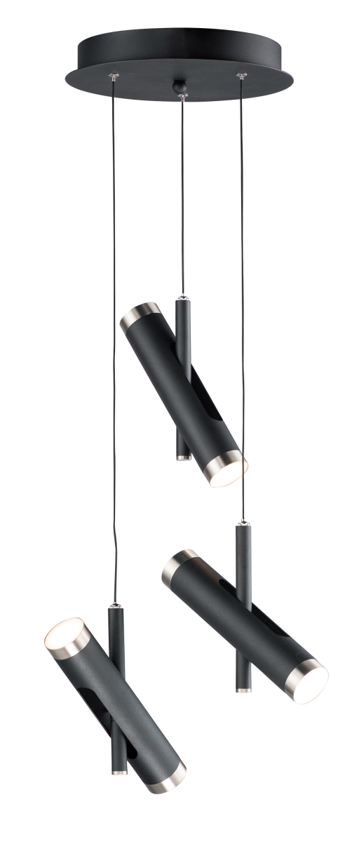 E25043-bksn Ambit Led 3-light Pendant - Black & Satin Nickel